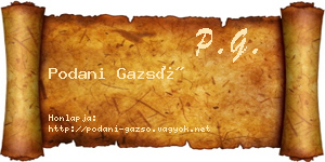 Podani Gazsó névjegykártya